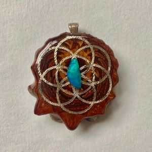 Australian Opal Third Eye Pinecones Pendant